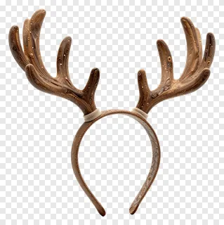 A decorative headband with carved reindeer antlers.