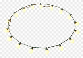 Circular string of warm fairy lights.