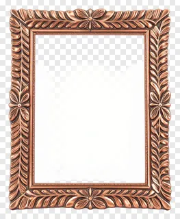 A decorative copper picture frame with leaf and flower motifs.