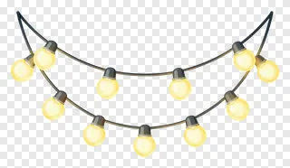A curved string of warm fairy lights.