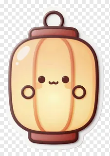 A cute, smiling paper lantern with a warm glow.