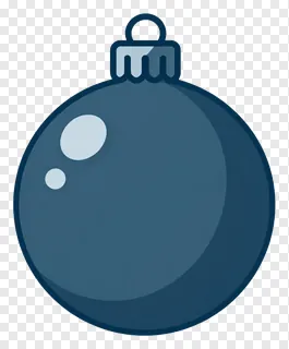 A dark blue matte Christmas ornament with a silver cap.