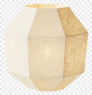 A geometric paper lantern with a crackled texture.