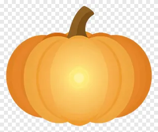A glossy orange pumpkin with a stem.
