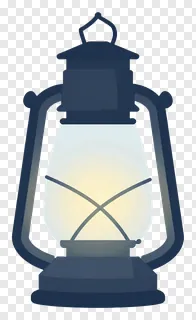 A glowing glass lantern with a warm light inside.