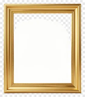 Golden picture frame with decorative molding.