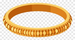 A golden bangle with detailed bead embellishments.