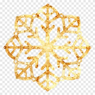 A golden snowflake lace doily with detailed cutouts.