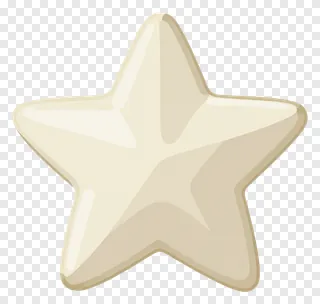 A hand-painted ceramic star with a warm, textured appearance.
