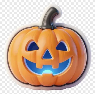 A glowing jack-o-lantern pumpkin with a smiling face.