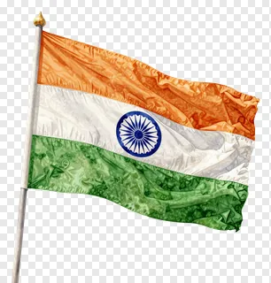 Indian flag waving with textured fabric appearance.