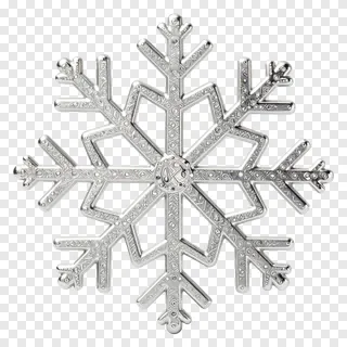A silver snowflake ornament with detailed embossed patterns.