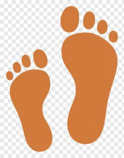 Two orange flat footprints.