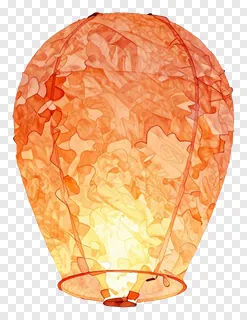 An orange paper sky lantern with a crinkled texture.