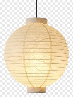 A hanging paper lantern with a crinkled texture.