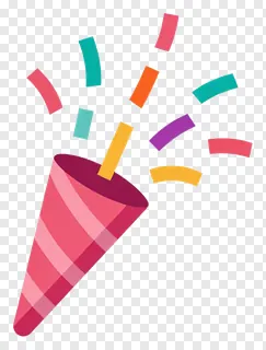 Party popper releasing colorful confetti.