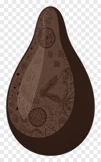 A decorated dhunuchi incense burner with detailed patterns.