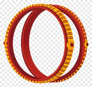 Decorative red bangle with golden details.