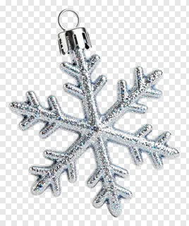 A silver glitter snowflake ornament with a hanging loop.