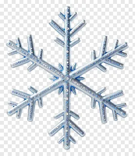 A silver snowflake ornament with detailed branches.