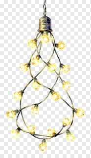 Hanging chandelier with glowing fairy lights.