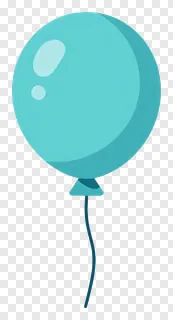 A teal balloon with a string attached.