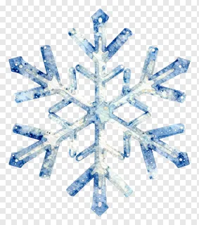 A blue watercolor snowflake ornament.