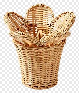 Woven rattan basket shaped like a flower.