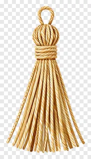 A woven rattan tassel charm with a loop for hanging.