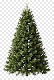 A realistic faux pine Christmas tree with layered branches.