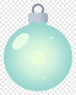 A glowing teal Christmas ornament with a silver cap.