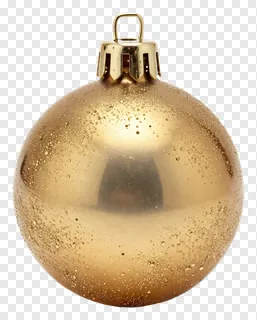 A golden Christmas bauble with a speckled finish.