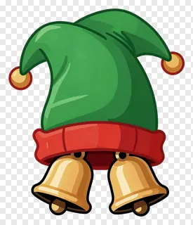 Green elf hat with two bells attached.