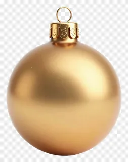 A matte gold Christmas bauble with a decorative cap.