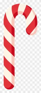 A red and white striped candy cane.