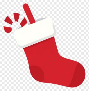 Red Christmas stocking with candy cane design.