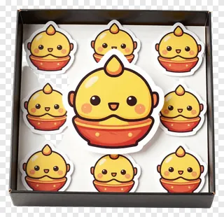 Set of cute cartoon diya lamp stickers for Diwali.