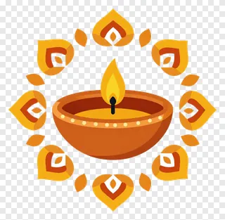 A diya surrounded by nine candles.