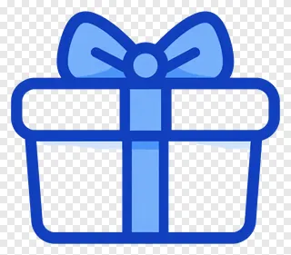 A gift box with a blue bow.