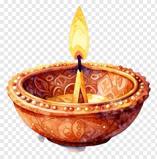 A lit diwali oil lamp with intricate patterns.