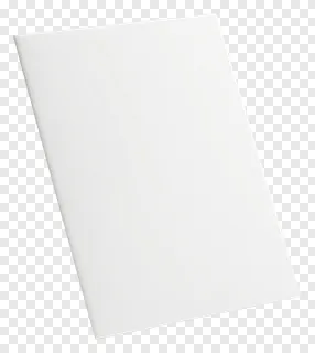 A white card tilted at an angle.