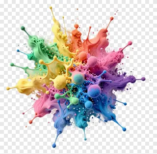 A colorful, symmetrical explosion of Holi powder.