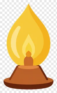 A stylized flame with warm yellow and orange colors.
