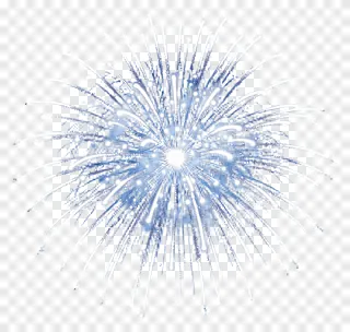 A blue firework burst with sparkling trails.