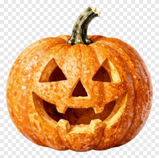 A carved jack-o-lantern pumpkin with a smiling face.