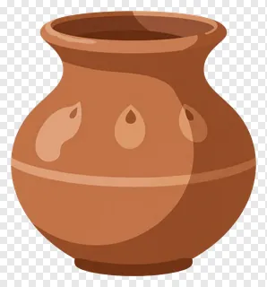 A decorated clay pot used in Durga Puja celebrations.