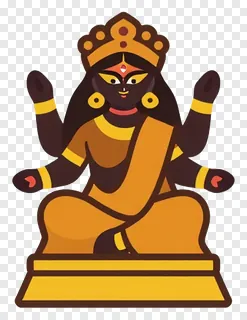 Four-armed Durga statue with raised hands