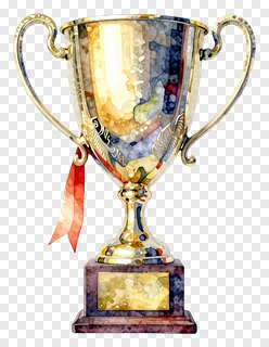 Trophy with ribbon for festival award.
