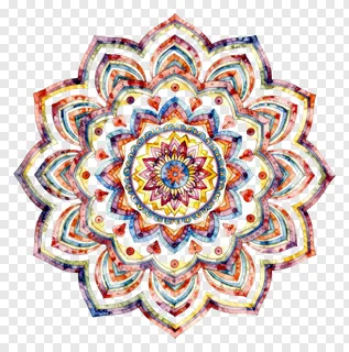 Colorful watercolor mandala pattern for festival use.