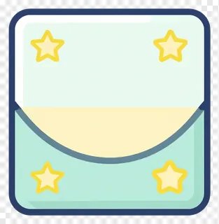 Envelope with yellow stars for festival decoration.